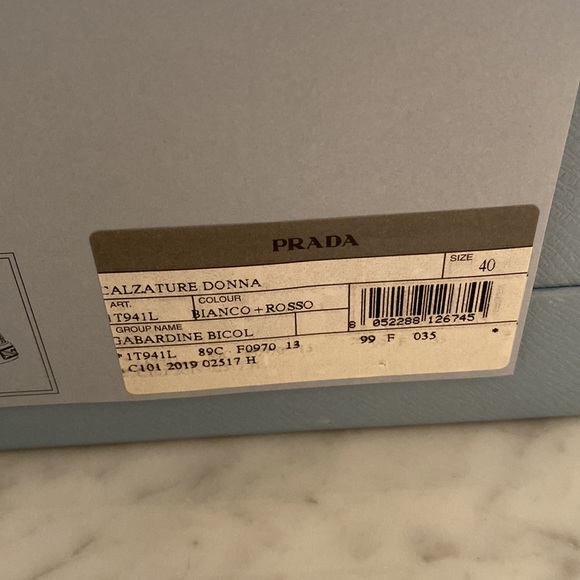 Prada Sneakers White/Navy/Red 40 NWT - Picture 8 of 8